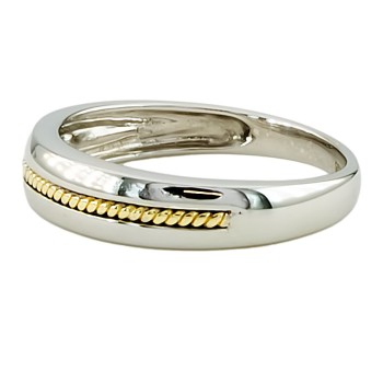 9ct Gold 2-Tone 2.4g Wedding Ring Size K